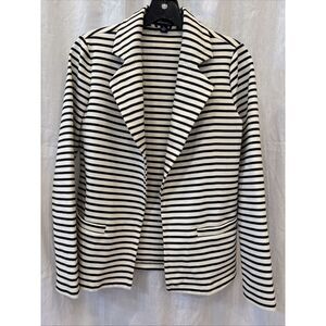 Forever‎ 21 Black White Stripe Stretch Blazer Jacket Small